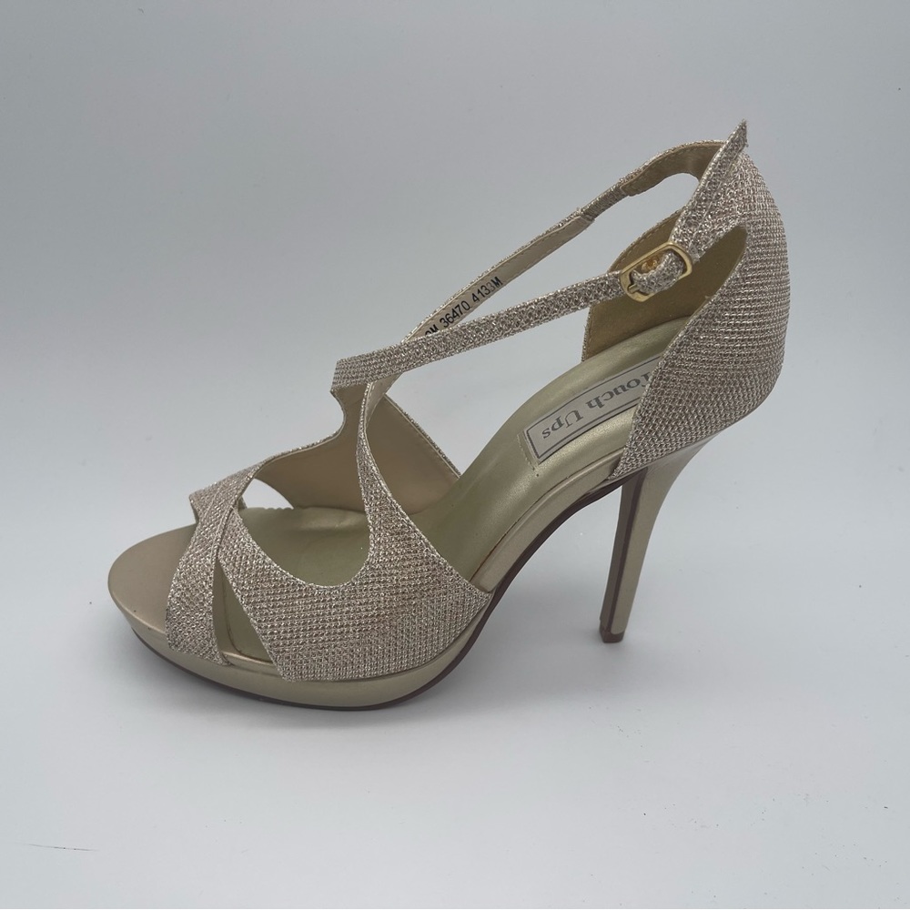 Touch Ups Stiletto Gold Glittery Heels